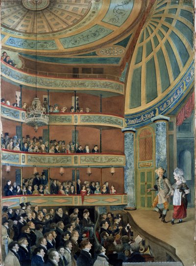 Innenansicht des Park Theatre, New York City, 1822 von John Searle